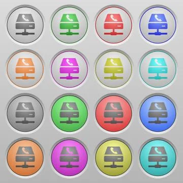 VoIP services plastic sunk buttons Stock Illustration