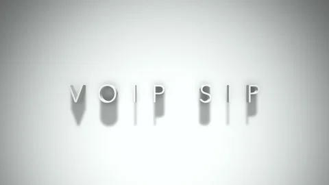 Voip sip 3D title animation with shadows on a white background Stock Footage 296933007