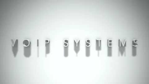 Voip systems 3D title animation with shadows on a white background Stock Footage 297856821