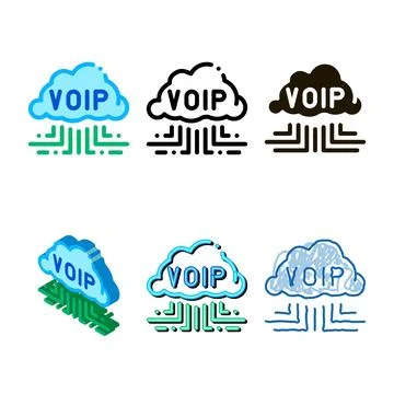 Voip technology icon vector outline forms Stock Illustration