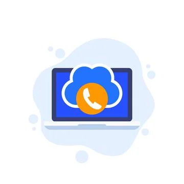 Voip telephony call icon, vector Stock Illustration