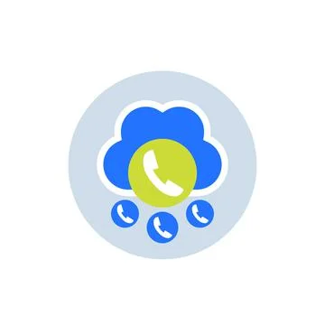 Voip telephony calls icon, vector Stock Illustration