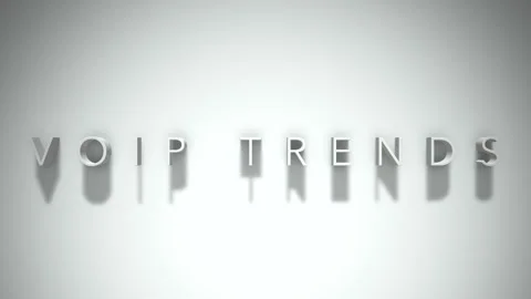 Voip trends 3D title animation with shadows on a white background Stock Footage 296933048