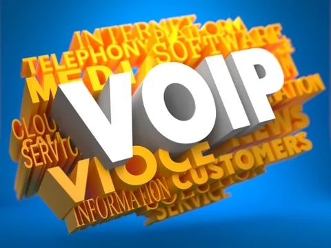 VOIP. Wordcloud Concept. Stock Illustration