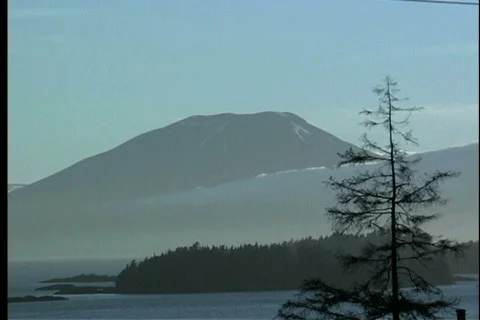 Volano with tree Alaska Stock Footage