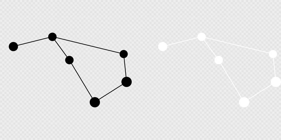 Volans constellation map set. Vector illustration. Stock Illustration