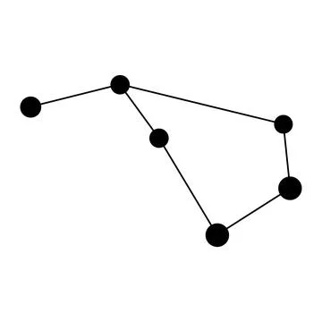 Volans constellation map. Vector illustration. Stock Illustration