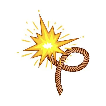 Volatile dynamite fuse cartoon vector illustration Stock Illustration