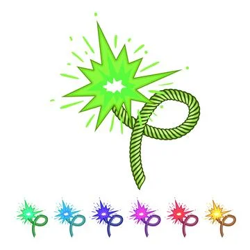 Volatile dynamite fuse cartoon vector graphic Stock Illustration