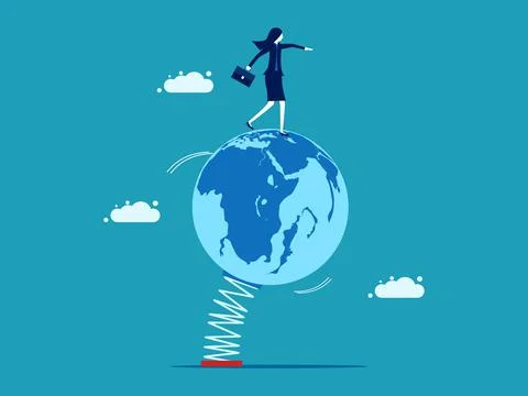 The volatility of the business world. business concept vector 스톡 일러스트