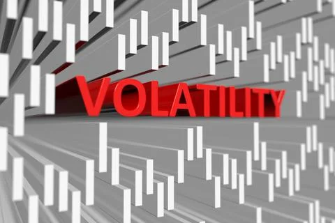 VOLATILITY concept blurred background 3d render illustration Stock Illustration