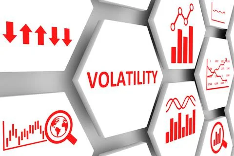 VOLATILITY concept cell background 3d illustration Stock Illustration