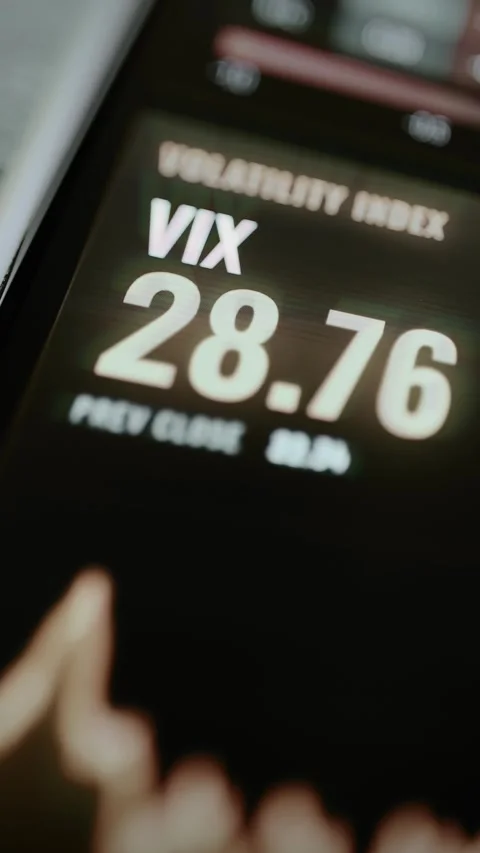 Volatility index surges to exact 28.76 reading Stock Footage 346601389