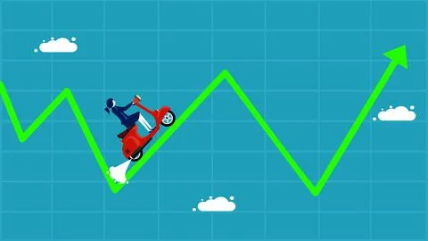 Volatility. A roller coaster ride following the volatility of the stock marke Stock Illustration