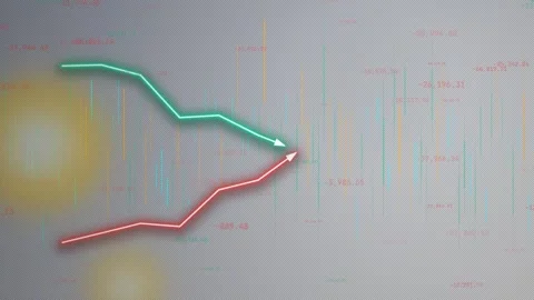 Volatility Storm: High Frequency Trading Data Chaos Visualization 4K Alpha Video stock 333658754