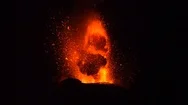 Volcan De Fuego Volcano Lava Explosion At Night, Guatemala Stock Footage