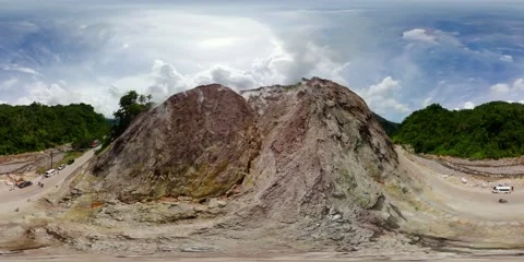 Volcanic and geothermal activity in the mountains. VR 360. 8k video. Stock-Footage 203106802