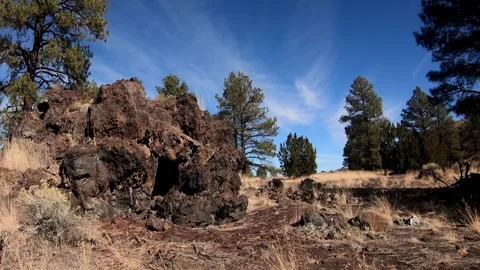 Volcanic Ash Base of Maroon Crater and Extinct Volcano in Arizona Stock Footage 261996797