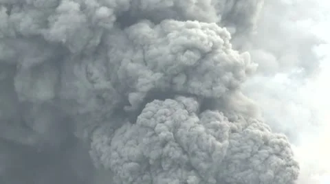 Volcanic Ash Cloud Billows Into The Air As Kirishima Volcano Erupts Stock Footage