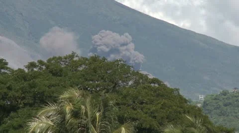Volcanic Ash Cloud Explodes Above Trees 스톡 동영상 8926471