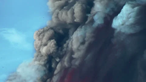 Volcanic ash (Etna volcano) Stock Footage 25423399