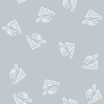 Volcanic bomb line vector seamless pattern black 스톡 일러스트