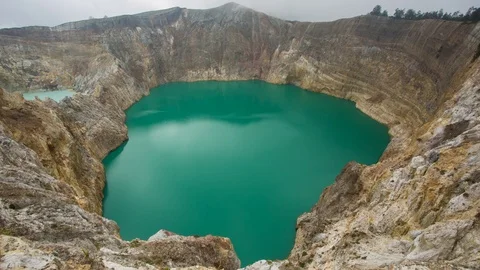 Volcanic Colored Lakes of Kelimutu Cloud Timelapse, Flores Island, Indonesia Stock Footage 104209519