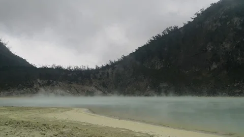 Volcanic crater. Stock Footage 95139738