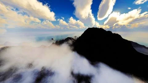 Volcanic crater Stock Illustration
