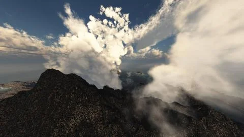 Volcanic crater Stock Illustration