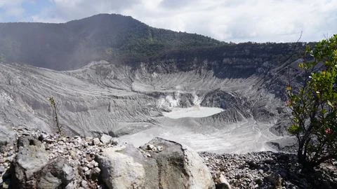 Volcanic crater landscape West Java Indonesia Stock Photos