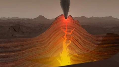 Volcanic Cross Section Stock Footage 119149354
