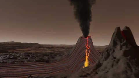 Volcanic Cross Section Stock Footage 119177737
