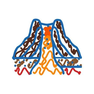 Volcanic domes lava icon doodle illustration 스톡 일러스트