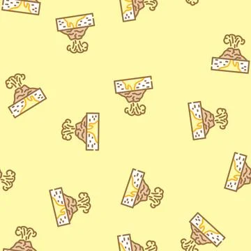 Volcanic earthquake disaster vector seamless pattern Stock Illustration