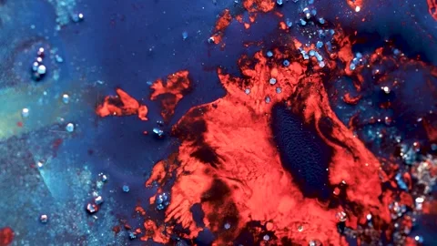 Volcanic Energy Inspired Abstract Fluid Explosion with Intense Contrast Stock Footage 335991599