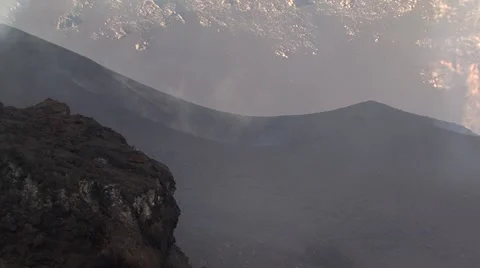 Volcanic erupting Stock Footage 48698058