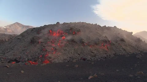 Volcanic erupting Stock Footage 50881806