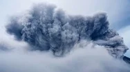 Volcanic Eruption With Ash Cloud And Dust Cinemagraph Stock Footage