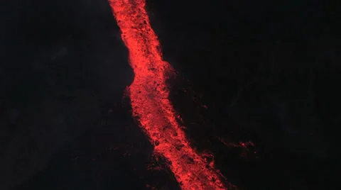 Volcanic eruption beautiful lava stream Stock Footage 35935552