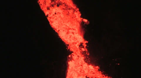 Volcanic eruption beautiful lava stream Stock Footage 35936982
