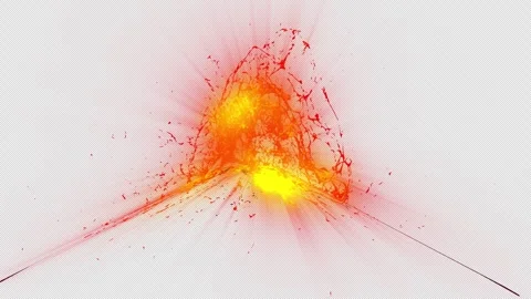 Volcanic eruption blast on transparent background Stock Footage 321640054