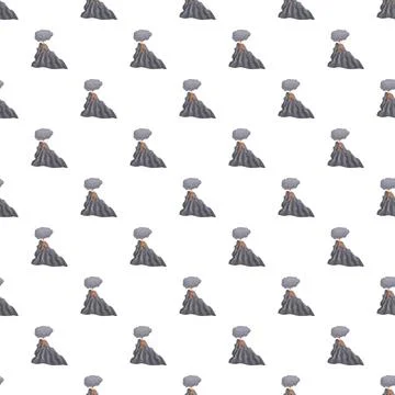 Volcanic eruption drawing seamless pattern background Stock Illustration