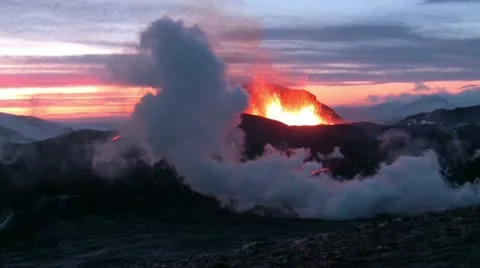 Volcanic Eruption Stock Footage 10728301