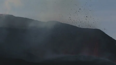 Volcanic eruption Iceland daytime Stock Footage 35938019