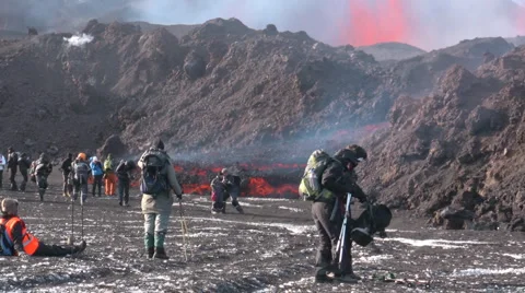 Volcanic Eruption in Iceland Stock Footage 1087424