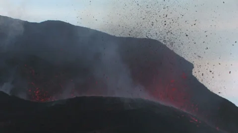 Volcanic eruption Iceland Stock Footage 35935836
