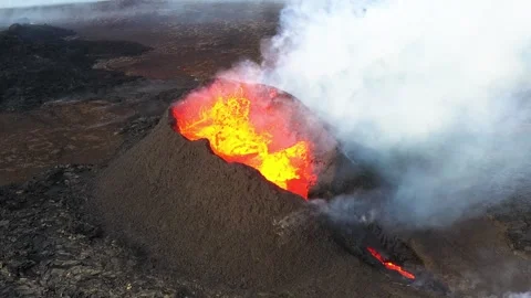Volcanic eruption in Iceland Stock Footage 330912640