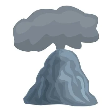 Volcanic eruption icon cartoon vector. Volcano lava Stock Illustration