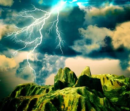 Volcanic eruption Stock Illustration